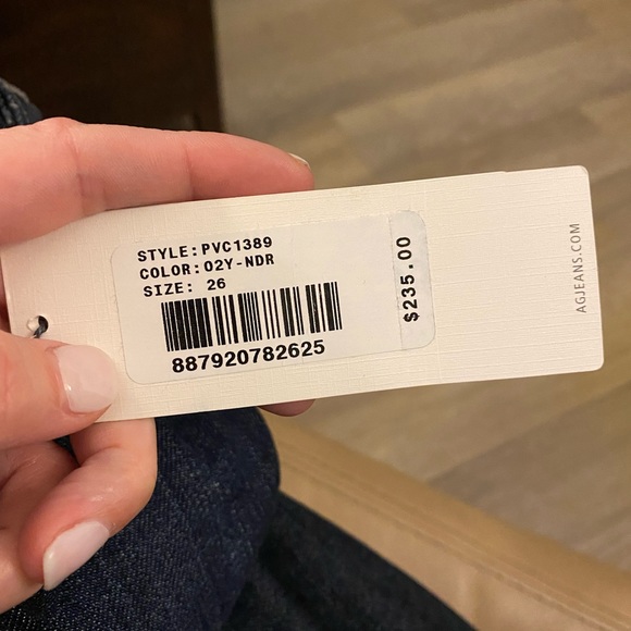 A.G. The Legging Ankle in dark wash with rips. Size 26 NWT never worn retail 235 - Picture 7 of 7